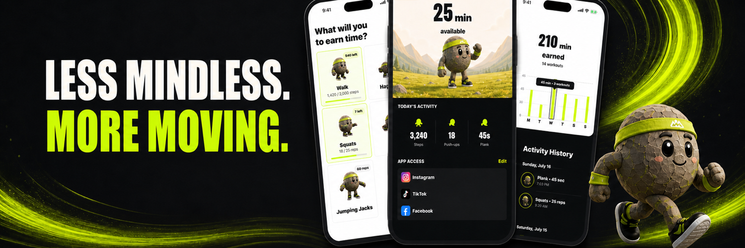 RepRock app screens and Rocky running